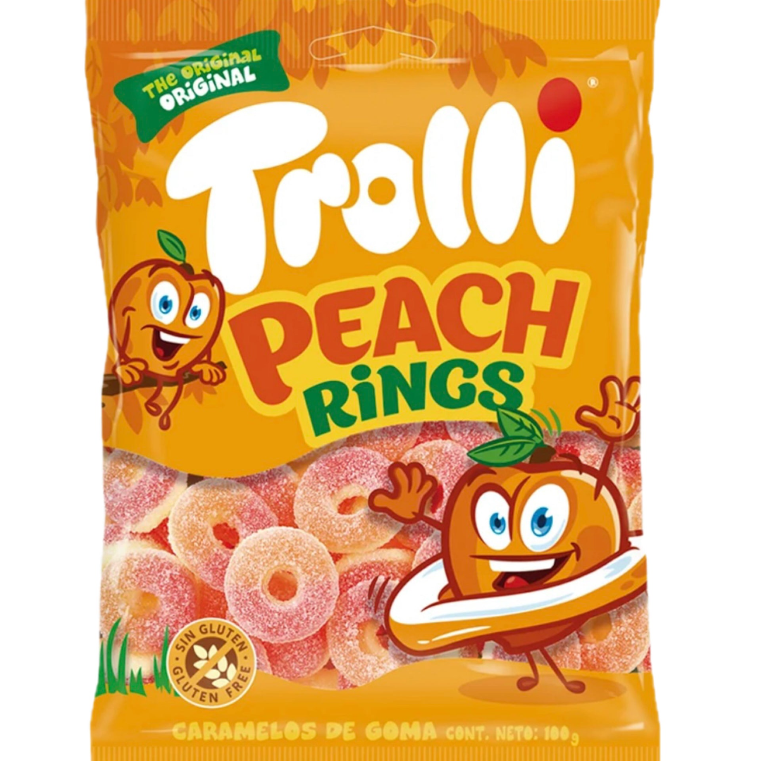 TROLLI PEACH RINGS 100G